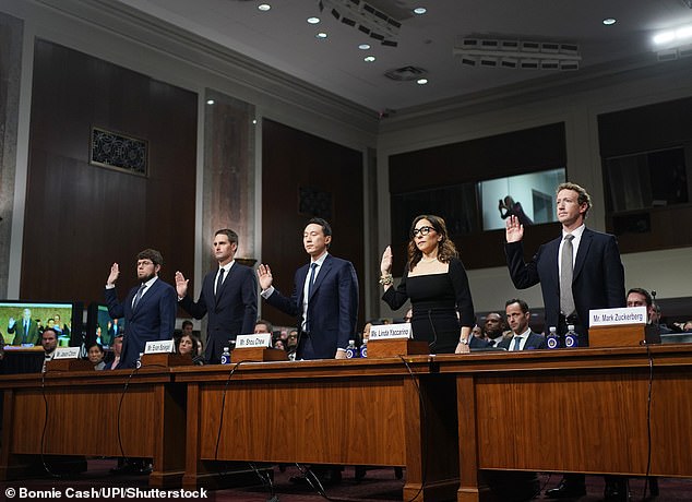 The heads of social media giants Facebook, TikTok, Twitter and Snapchat have already been questioned by Congress about the dangers their platforms bring to children.