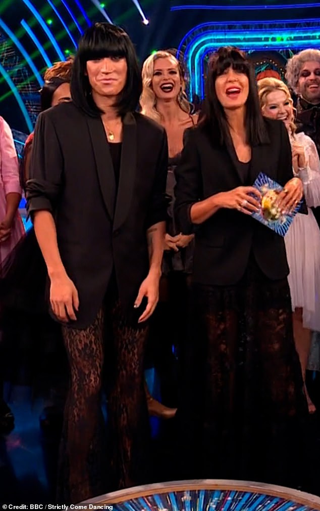 Elsewhere on this week's show, Strictly fans were left in hysterics as they witnessed the 'coolest' costume ever as professional dancer Carlos Gu transformed into presenter Claudia Winkleman.