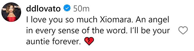 Demi, 32, responded to her brother's emotional post in the comments section, writing: 