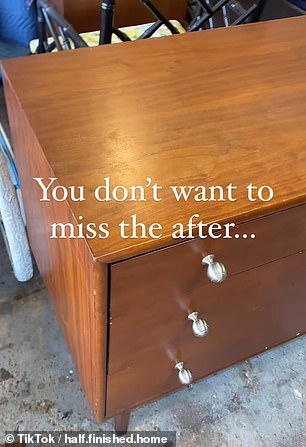 Before Sobel renovated the three-drawer dresser