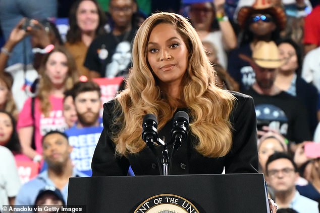 Bell also launched an attack on Beyonce after the singer endorsed Harris at a rally in Houston.