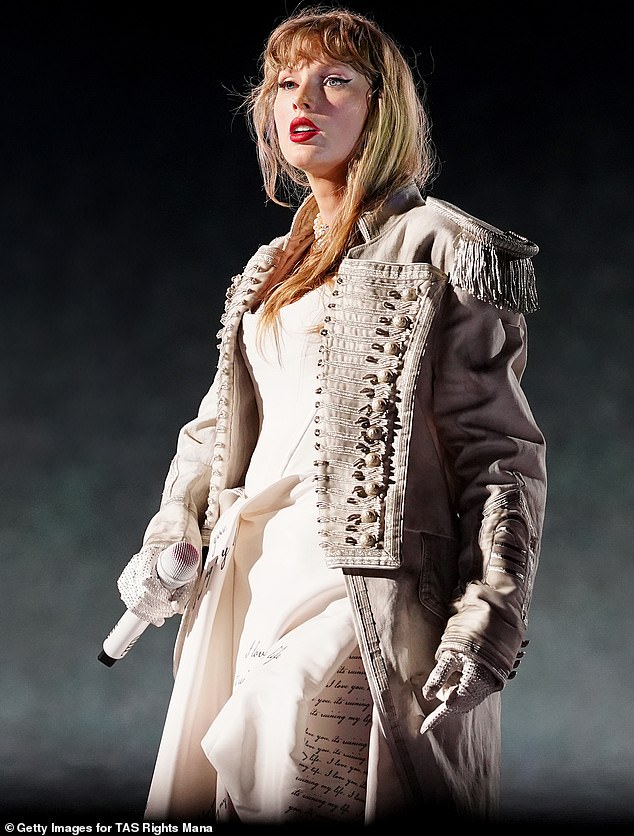 Swift is pictured Friday at a stop on her Eras Tour at the Caesars Superdome in New Orleans.