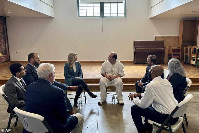 Texas lawmakers meet with Robert Roberson at a prison in Livingston, Texas, on Friday, September 27, 2024.