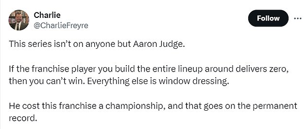 1730004382 352 Aaron Judge blasted by Yankees fans for embarrassing World Series