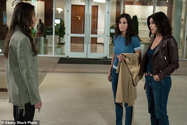 While Dempsey did not appear in the third sequel, Dewey mentioned his character in the fifth film, simply titled Scream (2022), and again in Scream VI (2023) when Gale reveals Det. Kincaid would be hidden; Stars Melissa Barrera, Neve Campbell and Courteney Cox appear in the photo.