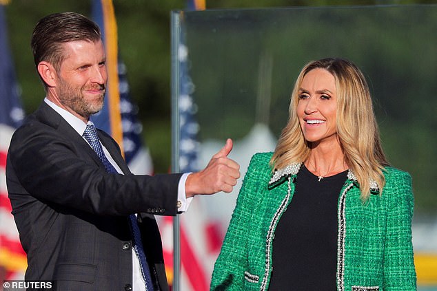 Eric and Lara Trump attend a rally on October 5, the day Donald Trump returned to Butler, Pennsylvania, following the assassination attempt against him in July.