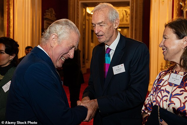 Jon Snow joked with Charles during a reception at Buckingham Palace last year.