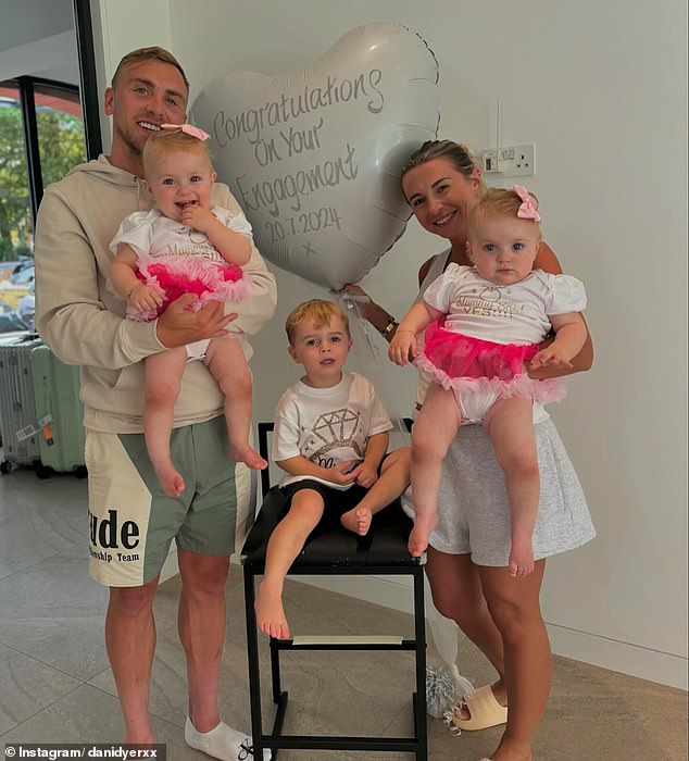 The Love Island star, 28, gave birth to three-year-old son Santiago with ex-partner Sammy Kimmence in 2021 before welcoming twins with fiancé Jarrod in 2023.