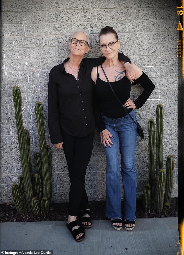 Now her story will be told in a documentary, 'Stop the Insanity: Finding Susan Powter', created by filmmaker Zeberiah Newman. Jamie Lee Curtis has joined the project as executive producer. (Pictured: Curtis and Powter photographed a couple of months ago)