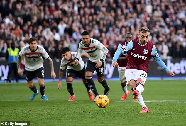 Bowen came home to beat Andre Onana from 12 yards after David Coote pointed out the spot.