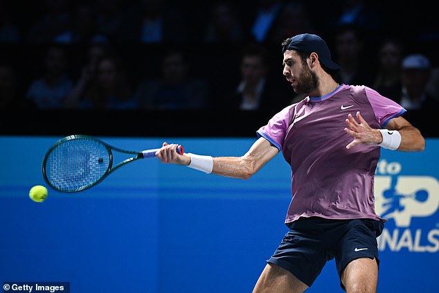 World number 24 Karen Khachanov (pictured) played a good match in Vienna, but Draper was simply too much for the Russian.