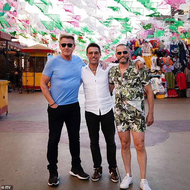 Gordon Ramsay (left), Gino D'Acampo (center) and Fred Sirieix (right) in their American Road Trip series