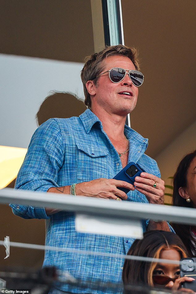 Brad Pitt was caught watching the F1 Mexican Grand Prix on Sunday