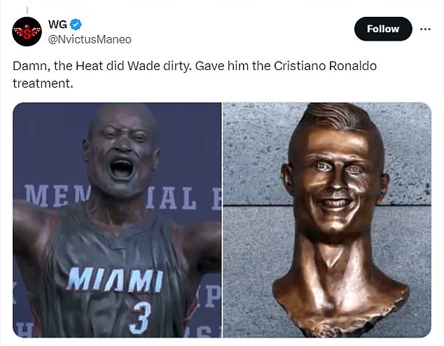 1730092525 450 NBA fans savage Dwayne Wade statue after Miami Heat unveiling