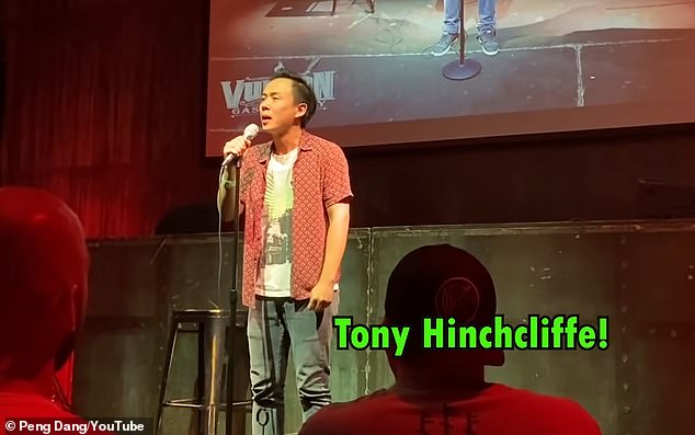 Hinchcliffe was involved in a previous controversy in May 2021, after a clip surfaced showing him making racially insensitive comments about Chinese-American comedian Peng Dang, above.