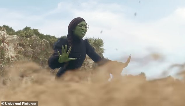 As the trailer comes to a close, the Wicked Witch of the West sings a couple of long-lasting notes that she also holds back for dramatic effect.