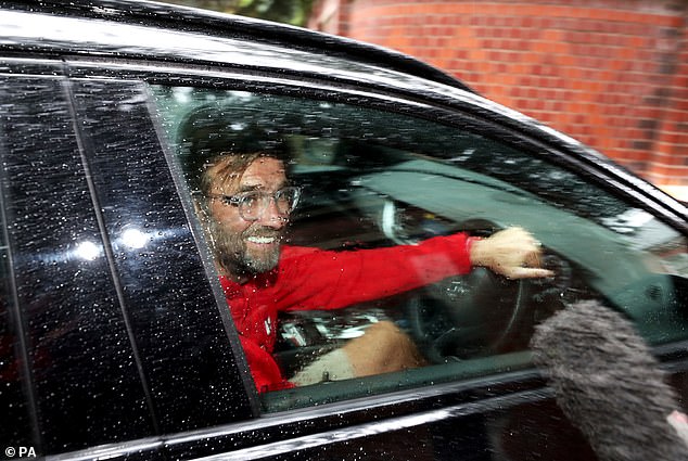 Klopp pictured arriving at Formby's house after leading Liverpool to the 2019-20 title