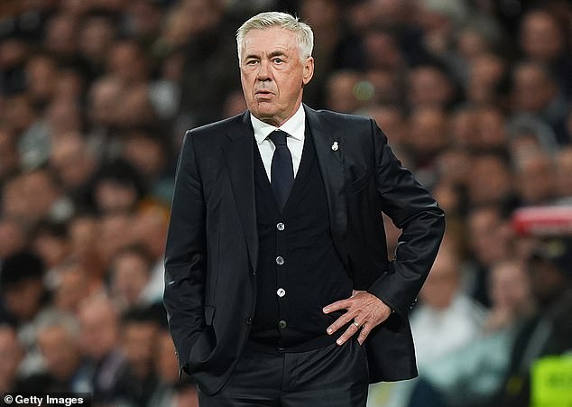 Madrid coach Carlo Ancelotti (pictured) adjusted Bellingham's midfield position