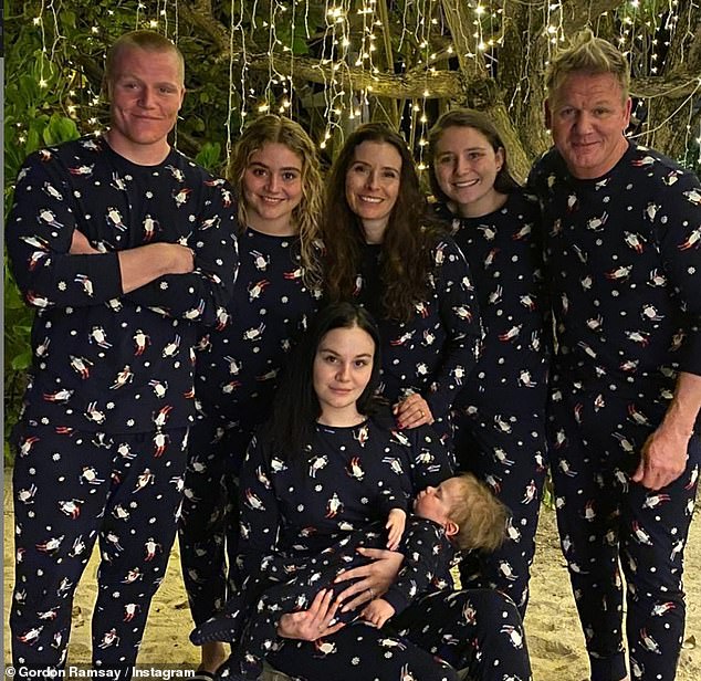 Gordan moved to the coast with his five children Megan, 25, Holly and Jack, both 24, Tilly, 22, and Oscar (pictured with his family in December 2020).