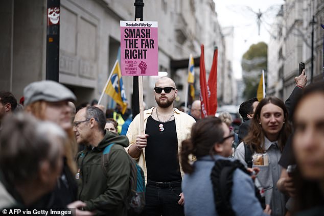 Stand Up To Racism counter-protesters also took to the streets of London.