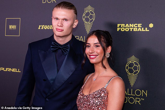 Manchester City striker Erling Haaland (left) finished second in last year's Ballon d'Or voting, but has reportedly dropped to sixth in the 2024 rankings.