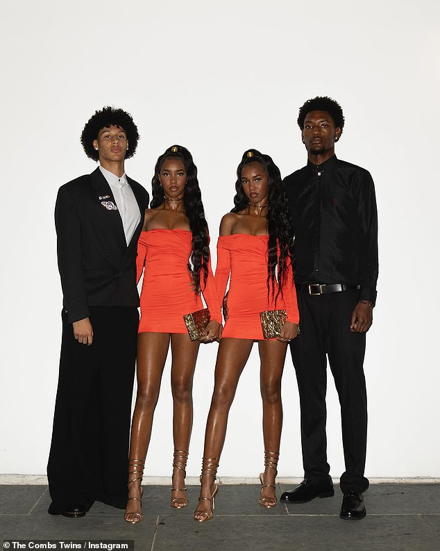 Jessie and D'Lila, 17, posed with their dates before the dance.