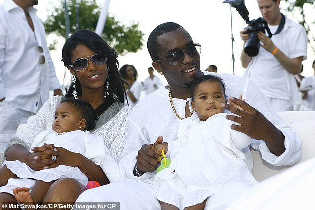 Their mother, Kim Porter, pictured with the twins and Diddy in 2007, died in 2018 at age 47.