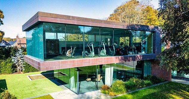 The house, located in the Liverpool area, also features a state-of-the-art gym in its own two-story building, which also contains the spa area.