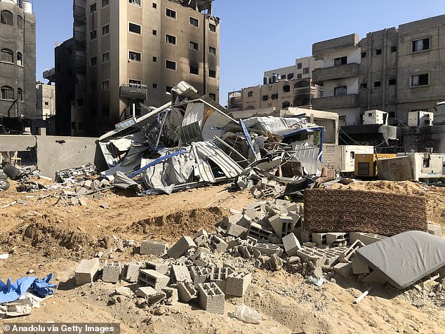 View of the destruction at the Kamal Adwan hospital after the withdrawal of Israeli forces, in the northern Gaza Strip, on October 27, 2024.