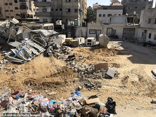 View of the destruction at the Kamal Adwan hospital after the withdrawal of Israeli forces, in the northern Gaza Strip, on October 27, 2024.