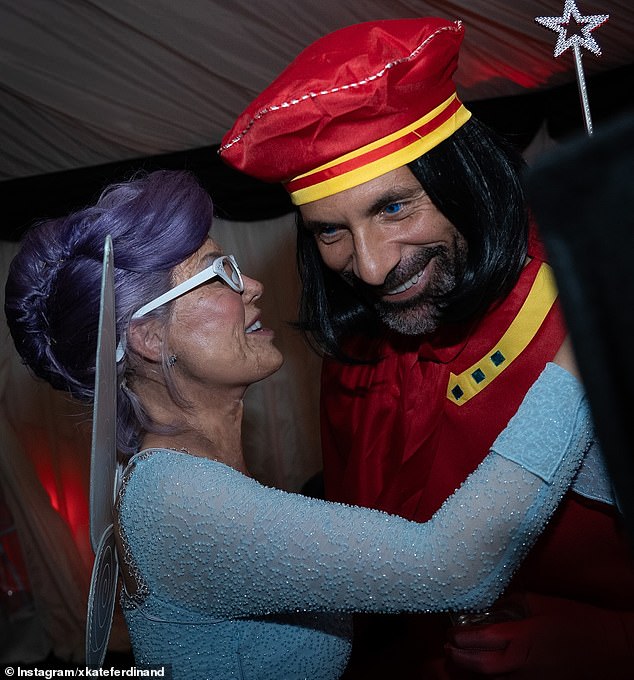 Her husband Rio dressed as Lord Farquaad, the franchise's original baddie, while her son Tate wore the iconic Shrek costume.