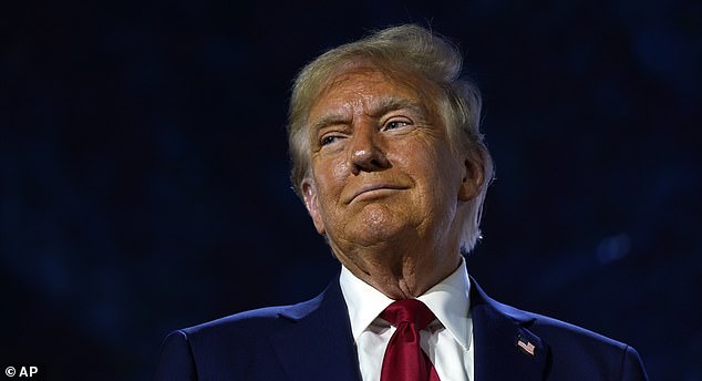 Republican presidential candidate former President Donald Trump listens during the National Faith Summit at Worship With Wonders Church in Powder Springs on Monday.