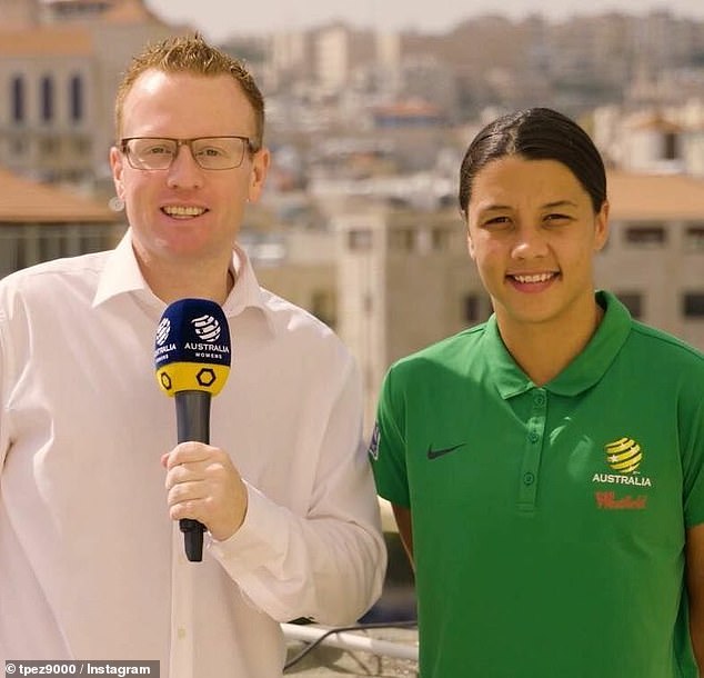 Kerr is pictured with Pellizzeri, who also covers A-League matches.