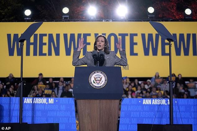 Harris avoided the latest controversy surrounding Trump and the racist comments made at his rally in New York's Madison Square Garden during her speech, instead sticking with her stump at her event in Ann Arbor.