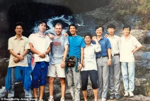 Tim Walz joined the staff of the nonprofit organization WorldTeach in China in 1989. He is pictured with his students during their year of teaching in China, taken by a mutual friend and given to Wang.