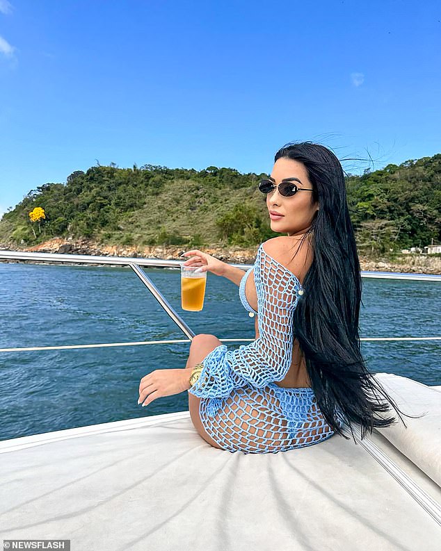 Aline (in an undated photo) and her influencer friend were found dead after their boat sank in a stretch of Brazil's coast known as the Devil's Throat.