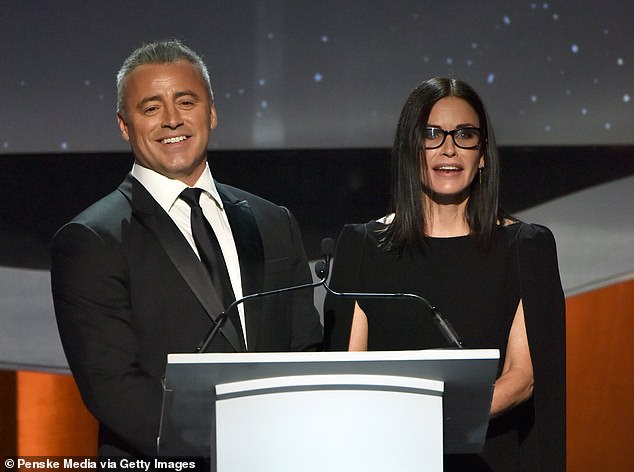 A source claimed that Jennifer Aniston and Courteney Cox have expressed concern about Matt (Courteney pictured with Matt)