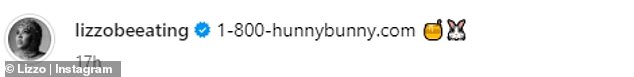 Captioning the series of posts, the Truth Hurts hitmaker wrote: WHO IS THIS DIVAAAAAA? before linking to a site called 1-800-hunnybunny.com