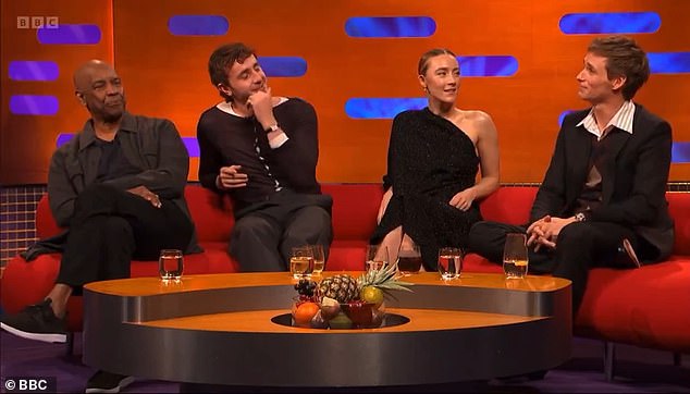 Saoirse lit up social media after Denzel Washington, Paul Mescal and Eddie Redmayne intervened while making a joke about self-defense.