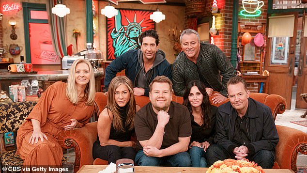 The Friends cast reunited for an unscripted reunion special, which aired in 2021 and was hosted by James Corden (seen above).