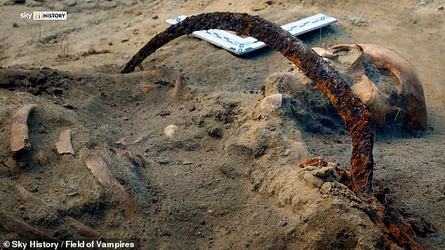 Zosia's skeleton found with a sickle firmly placed to ensure that she would be decapitated if she rose from the dead.