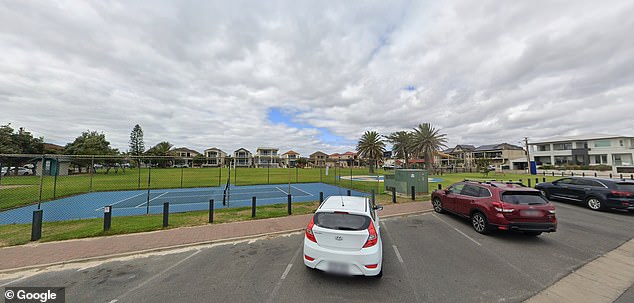 The man took out the large rifle near Wattle Reserve in Brighton, which has a play area (pictured)