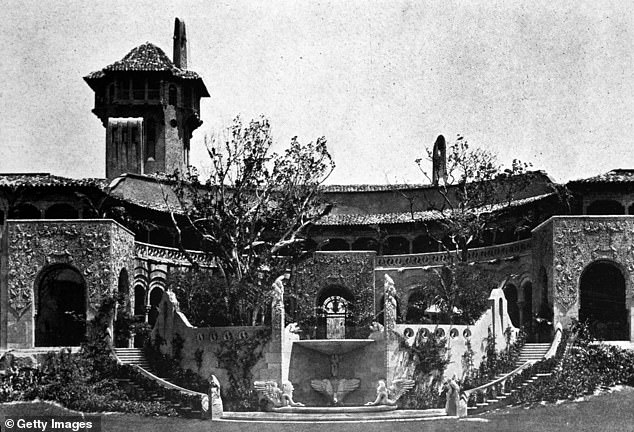 The lakefront exterior of Mar-a-Lago was designed to be curved with two staircases.