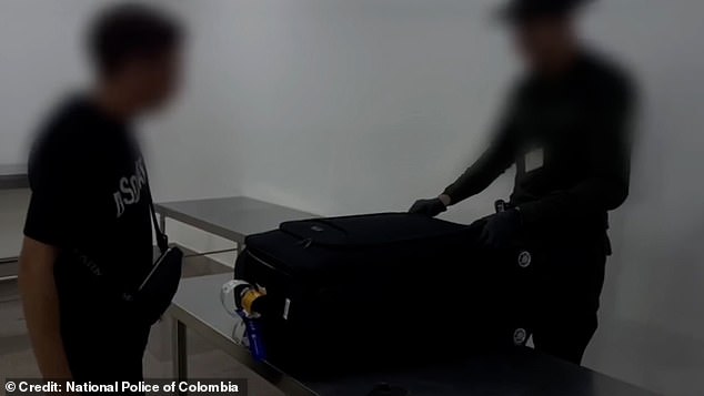 The Briton was detected by police while passing through an X-ray scanner with the suitcase at the Rafael Núñez International Airport that serves the port city of Cartagena, on Colombia's Caribbean coast.