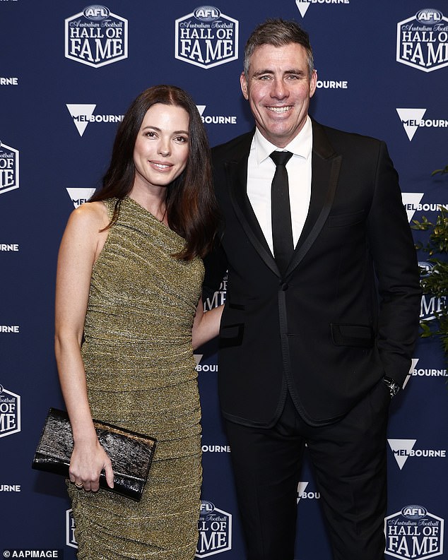 'Richo' (pictured with wife Genevieve Holiday at this year's Australian Football Hall of Fame ceremony) saw the brighter side of his embarrassing faux pas.