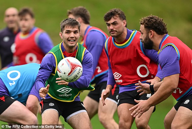 Similarly, Harry Randall (left) is the only other substitute in the England squad.