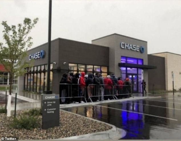 Multiple images and videos emerged of dozens of people lining up outside Chase bank branches, allegedly hoping to exploit the money issue.