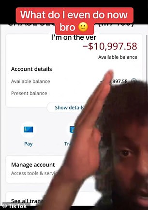 This person has almost $11,000 negative in their account