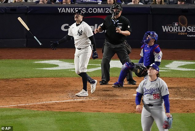 Austin Wells was among the Yankees stars who homered during Tuesday's 11-4 victory against Los Angeles.