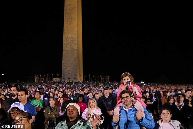 Some supporters reported the line for the rally stretched to the Tidal Basin, just over a half-mile away.